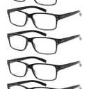 NORPERWIS Reading Glasses 5 Pairs Quality Readers Spring Hinge Glasses For Reading For Men And Women, 5 Pack