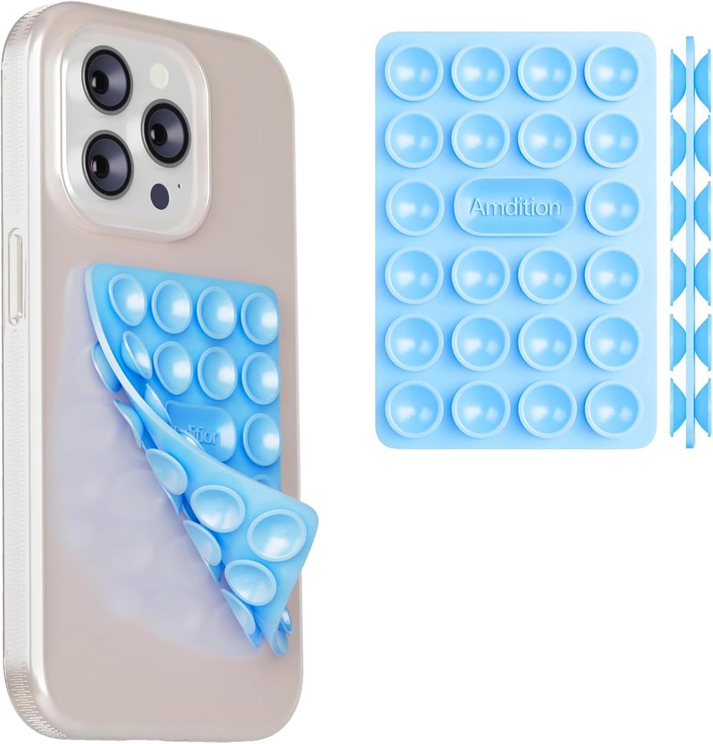 Silicone Suction Cup Phone Case Mount Double Sided, Phone Accessories Hands-Free Strong Grip Holder for Selfies and Videos