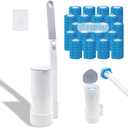 Toilet Brush with 120 Refills, White Toilet Cleaning Brush, Toilet Bowl Brush, Toilet Brush Refill for Efficient and Deep Scrub Toilet