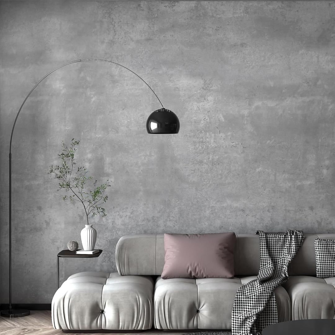 TOTIO Gray Concrete Wallpaper Matte Thick Textured Grey Cement Contact Paper Peel Stick Countertop Paper Removable Waterproof Adhesive Furniture Stickers Industrial Style Vinyl Wall Sticker 24x354inch