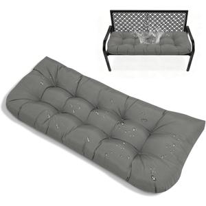 Indoor/Outdoor Bench Cushion for Garden Furniture Patio Lounger 51x 20 in Thickened Tufted Waterproof Bench Cushions for Outdoor Furniture Loveseat Swing Dark Grey