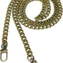 Model Worker DIY Iron Flat Chain Strap Handbag Chains Purse Chain Straps Shoulder Cross Body Replacement Straps with Metal Buckles (47", Bronze)