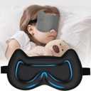 3D Kids Sleep Eye Mask: 3D Contoured Cup Sleeping Masks, Blindfold Sleep Eye Cover with Adjustable Strap, Memory Foam Lightweight Night Eyeshade for Boys Girls Teens (Gray)