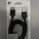 GE HDMI Cable, High Speed, Ethernet, 4 Foot HDMI, 4K Ultra HD, Full HD 1080P, 10.2Gbps Data Transfer, Works with HDTV, Cable, Game Consoles, Blu Ray, and More, Gold Plated Connectors, Black, 33573