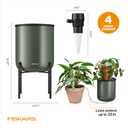 Fiskars LifeWell Watering System for Houseplants, Self-Watering Indoor Plant Stand with Siphon Action, Waters Up to 6 Plants, 33" Reach