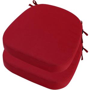 idee-home Outdoor Chair Cushions Set of 2, 19" x 19" x 3" Thick D-Shaped Patio Furniture Outdoor Seat Cushions Waterproof with Ties, Dining Pads
