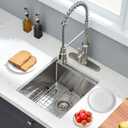 Undermount Kitchen Sink, 15 x 17 x 10 Inch Bar Sink 16 Gauge Stainless Steel Small Sink Kitchen Single Bowl Workstation with Cutting Board