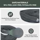 Garden Hose 100ft, Made of TPU(Not PVC), Ultra-Light & Flexible Water Hose, Non-Shrinking, Easy to Store, Drinking Water Safe Material, All-weather, Black&Gray