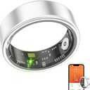 Smart Ring Health Fitness Tracker, Size First with Sizing Kit, Activity & Sleep Tracker/Stress/Heart Rate Monitor, Waterproof Smart Ring for Men/Women, No App Subscription (Silvery, 10)