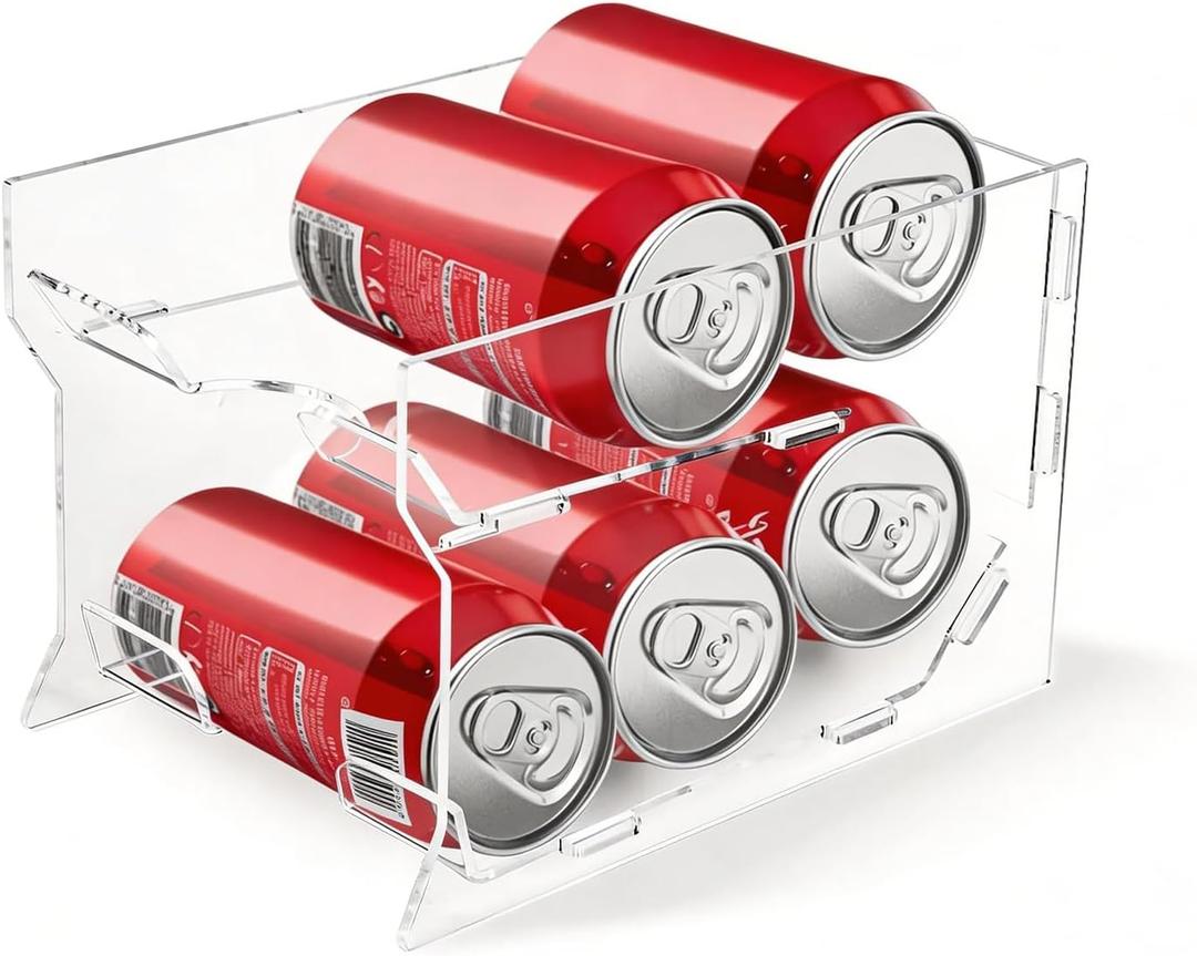 Mini Fridge Soda Can Organizer, Mini Fridge Soda Holder, Mini Fridge Can Organizer for Canned Food Beer Can Hold up to 6 Drinks