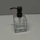 Square Bathroom Soap Dispenser Black, 8.4 oz Glass Bottles with Stainless Steel Pump Cube Liquid Hand Soap Dispenser Kitchen