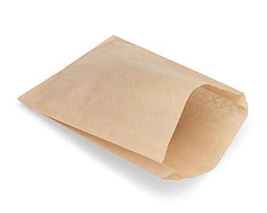 Kraft Paper Sandwich Style Bags (200) 6"x 1"x 8" Dry Wax Grease Resistant Bags. Perfect for Sandwiches, Cookies, Pastries, Take Out, and Gifts