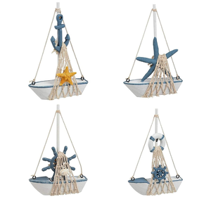 Juvale Set of 3 Mini Wooden Sailboat Models for Beach Nautical Home Decor, Miniature Boat Decorations, & Coastal Decor