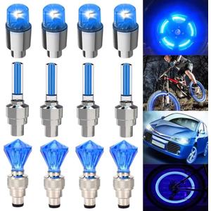 12PCS LED Flash Tyre Wheel Valve Cap Light for Car Bike Motor Wheel Tire Light (Blue)