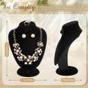 Youyole 3 Pcs Black Velvet Jewelry Display Necklace Earrings Ring Display Stand Jewelry Bust/mannequin for Vendors Selling and Shows