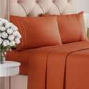 Queen Size 4 Piece Sheet Set - Comfy Breathable & Cooling Bed Sheets Set - Hotel Luxury Bedding for Women, Men, Kids, Teens, Boys & Girls - Deep Pockets, Soft and Wrinkle Free - Oeko-Tex - Terracotta