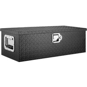 VEVOR Aluminum Truck Bed Tool Box, 30 Inch Heavy Duty Diamond Plate Tool Box with Side Handles, Lock and Keys, Trailer Storage Organizer Chest Box for Pickup, RV, Truck Bed, 30 x 13 x 9.6 in, Black
