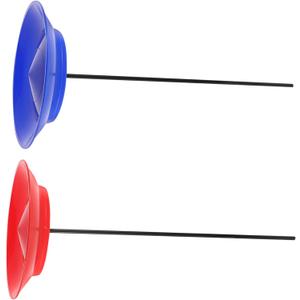 Totority 2 Sets Spinning Plates with Sticks Juggling Balance for Adults Circus Performance Props for Skill Practice Backup Red Blue