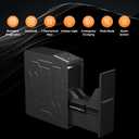 PINEWORLD Slider Biometric Handgun Safe with Auto Sliding Door&Interior Light, Bedside Pistol Safe with Quick Fingerprint/Passode/Key Access, Nightstand Handgun Case, Mounted Lock Box for Desk, Truck