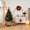 6Ft Burgundy Velvet Christmas Bow Garland Pre-String Coquette Bow with Vintage Bell Ribbon Banner for Christmas Tree Hanging Decoration Xmas Fireplace Staircase Fireplace Ornament (Wine Red)