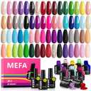 MEFA 35 Pcs Gel Nail Polish Set, 32 Colors All Seasons Collection Gel Nail Polish Set with Matte/Glossy Base Top Coat Manicure DIY Salon Home Decoration Beginners Gifts for Women (1-A Verse of Flower)