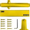 Heavy Duty, Commercial Door Closer D8000DA, ANSI Grade 1, UL 3 Hour Fire Rated, ADA Compliant, Delayed Action, Adjustable Spring Size 1-6 for Doors(44-330LB/30-60 in), Indoor/Outdoor (Brass Gold)