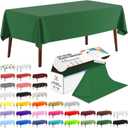 CXPSINC 54 Inch X 100 Feet Plastic Table Cover Roll Disposable Tablecloth with Slide Cutter for All Type/Shape Tables | Party, Banquet, Birthdays, Weddings(Green, 100 Feet)