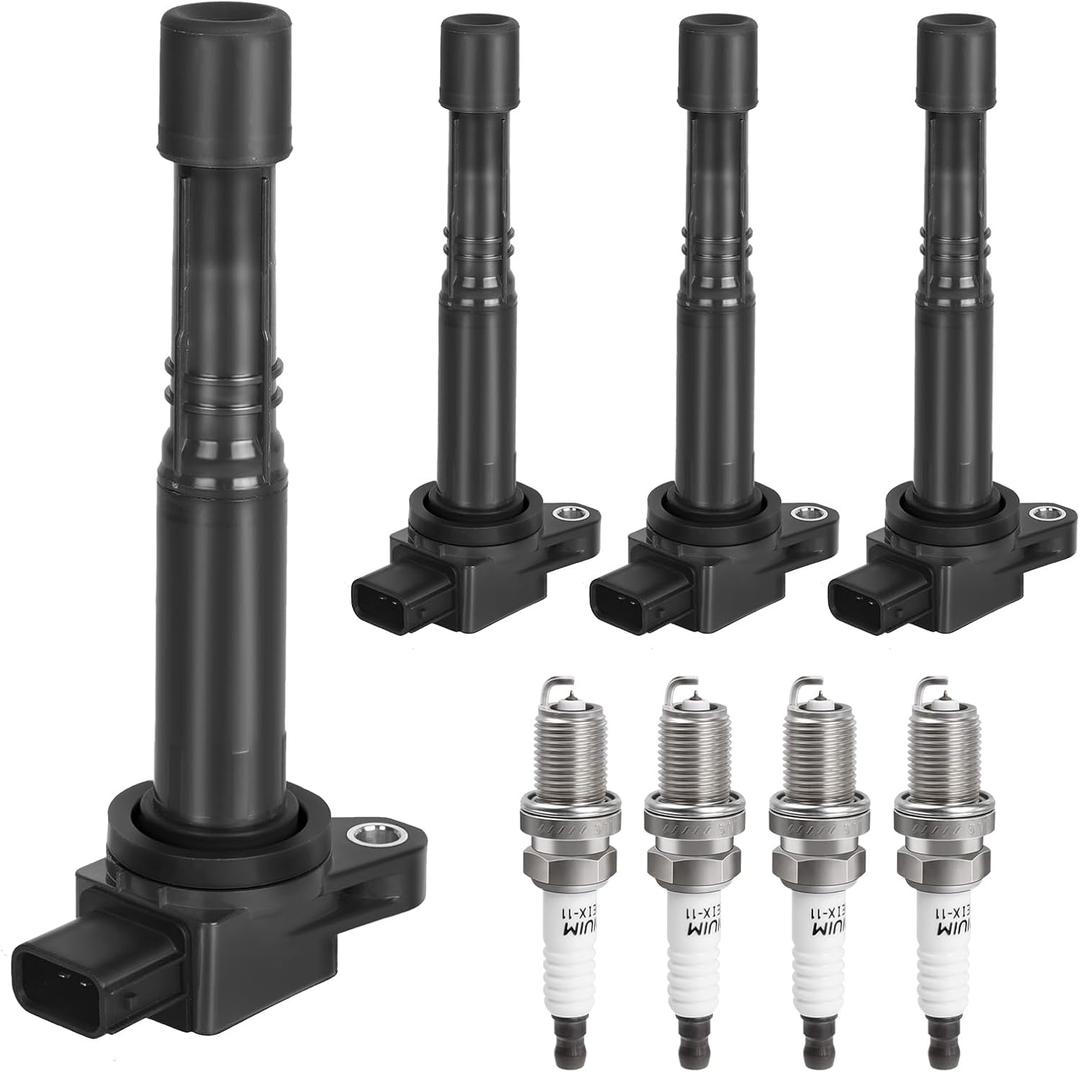Ignition Coil Pack Spark Plugs fit for L4 2.0 2.4 Honda CRV, Honda Accord, Civic, Element, Acura RSX, Acura CSX 2002 2003 2004 2005 2006 2007 2008 2009 2010 2011, UF-311 UF-583