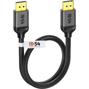 Silkland DisplayPort 2.1 Cable 1.5FT, DP 2.0 Cable [16K@60Hz, 8K@120Hz, 4K@240Hz, 2K@360Hz] 80Gbps HDR, HDCP DSC 1.2a, Compatible FreeSync G-Sync Gaming Monitor 4090 3090Ti 7900XTX