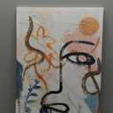 Boho Abstract Face Line Art Wall Decor - Matisse Boho Nordic Wall Art for Living Room, Bathroom, Bedroom - 12x16in (with frame)