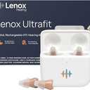 Lenox UltraFit OTC Hearing Aids for Seniors – Rechargeable, Nearly Invisible, Noise Reduction, Comfortable InEar Fit, EasytoUse, Left & Right Pair with Charging Case