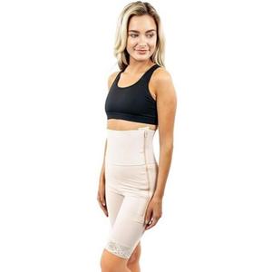 ContourMD High Waist Mid Thigh Compression Shorts for Women  Post-Surgery Shapewear, Thigh Lipo & Tummy Control  S46 (Large, Beige)