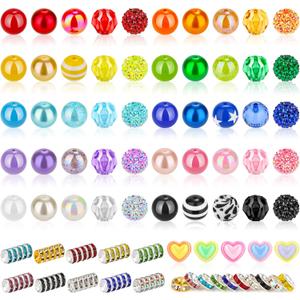 55 Pcs 20mm Multi-colored Acrylic/Resin Bubblegum Beads for Pens, Bracelets, Necklaces & Earrings