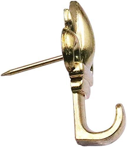 Pack of 20 Zinc Alloy Flower Shape Push Pin Hangers Hook Pin Wall Hooks (Gold)