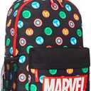 Marvel Avengers Backpack for Kids Teens Bookbag with Double Straps Daypack Backpacks for School Travel Sports Gifts for Boys (Black Aop)