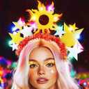 GORTIN Light up Star Headband Christmas Headpiece Sun Glowing Costume Headpiece Hair Accessories for Women
