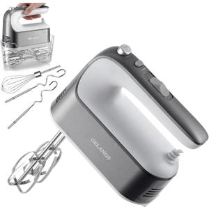 GELANGS-400W Hand Mixer with Turbo Boost - 5-Speed, One-Touch Release, Copper Motor - 3 Dishwasher-Safe Attachments - 110V Heavy Duty Mixer for Baking, Whipping & Dough
