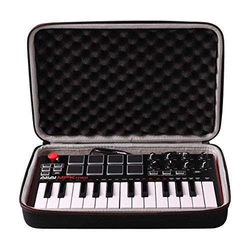 LTGEM Case Compatible with Akai Professional MPK Mini MK3 / MPK Mini Play MK3 25 Key USB MIDI Keyboard Controller, Black+Gray(Case Only)