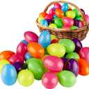 Prextex 3.5 Unfilled Easter Eggs Empty, 36 pcs - Empty Plastic Eggs Fillable with Candy, Presents for Toy Basket - Easter Decorations, Toy Egg Basket - Boys and Girls