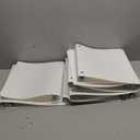 Henoyso 12 Pcs 3 Ring 1 Inch Binders Fits 8.5 x 11 Inch Letter Size Paper, Plastic White Flexible Binders with View Cover and 2 Pockets, 175 Sheets Capacity for Office School