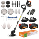 Cordless Weed Wacker, Ohey Electric Brush Cutter, Adjustable Pole Length Weed Eater, Foldable & Lightweight, 3 Blade Types, Battery-Powered Cordless Weed Eater for Lawn, Garden, Yard Work