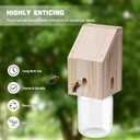 Carpenter Bee Trap for Outside - Shed Style Nature Hanging Wood Trap for Outdoor with Removable Bee Vault Plastic Jar (2 Pack)