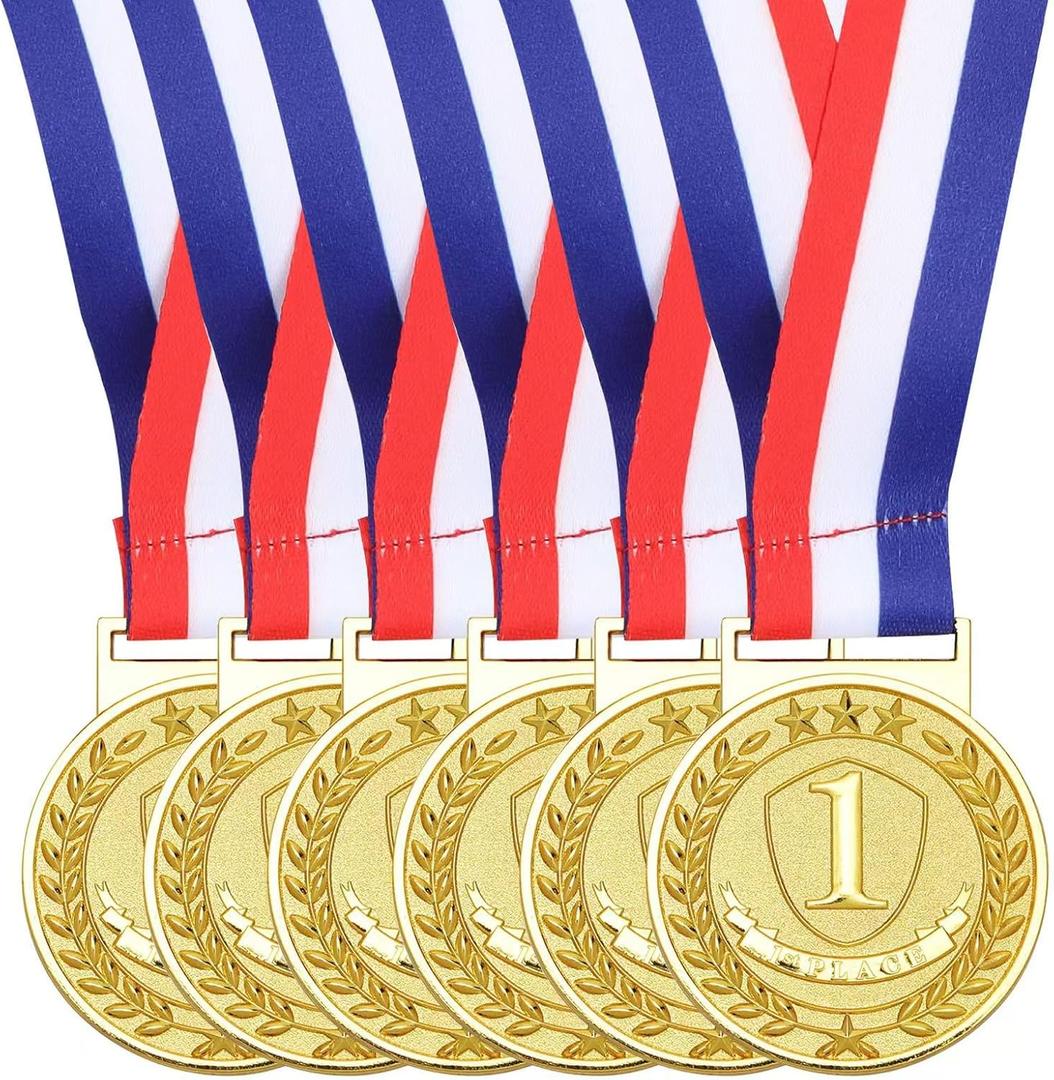 Abaokai 1st, 2nd, 3rd Award Medals, Winner Medals, Metal Award Medals with Smooth Ribbon, Perfect for School Competitions, Party, Students, Olympic Style 2 Inches