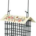 Wild Wings Decorative Metal Suet Cage Feeder for Outdoor Dcor Wild Bird Feeders, 1 Suet Cake Capacity, Hanging Suet Feeder, Black