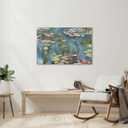 the stream design Water Lilies Wall Art Canvas: Claude Monet Lake Painting Textured Landscape Picture Print Reproduction Famous Artwork for Living Room Bedroom Home Decor, 36"L x 24"W