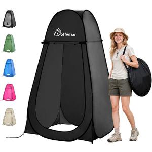 WolfWise Pop Up Shower Tent for Camping Essentials, Compact & Lightweight
Portable Instant Changing Tent with Window & Carry Bag, Privacy Dressing Room Bathroom for Outdoor, 6'3"/6'11" H