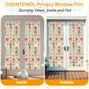 Countewol Frosted Static Cling Window Film, Stained Glass Privacy Film with Rose Pattern, Anti-Glare UV Protection, Removable Decorative Window Clings for Home/Bathroom (Frosted Rose, 23.6 x78.7 in)
