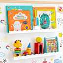 2 Pack Magnetic Shelf for Whiteboard, Magnetic Book Shelf for Kids Rooms, 17 Inch Reusable Acrylic Magnetic Shelves with Pen Holder, Floating Display Magnet Shelf for Classroom, Office, Kitchen