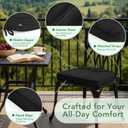 Outdoor Chair Cushions Set of 4: Waterproof & Fade Resistant Patio Furniture Cushions - 18.5 x 16 x 2 Inch Non Slip Round Corner Seat Cushion Pads with Removable Cover for Garden Yard Lawn, Black