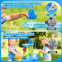 Water Table Pump, Magnetic No-Drill Rechargeable Battery Powered Continuous Flow Water Pump, Fits Water Tables & Step 2, Cordless Pump Toys, Outdoor Water Play Accessories for Kids & Toddlers, Blue
